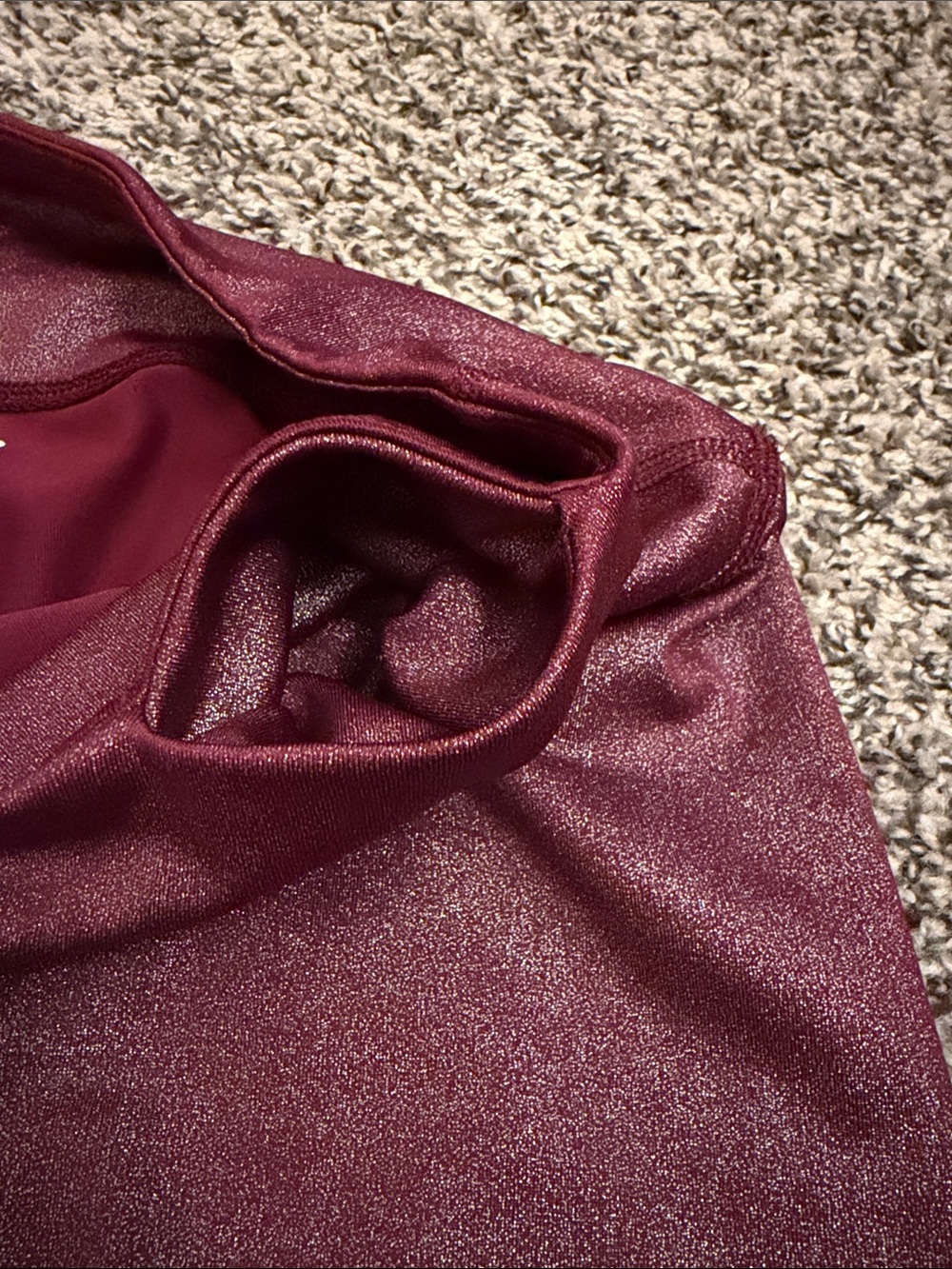 Tek Gear Sparkly Burgandy Leggings XL - Picture 3 of 5